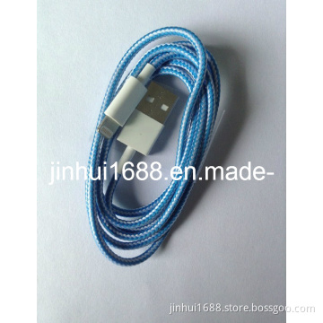 Colorful Febric Knitted USB Cable for iPhone5